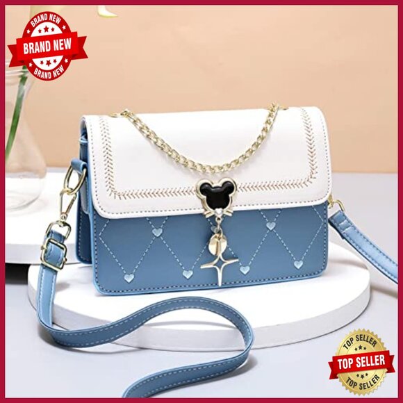 Small Quilted Satchel with Heart Embroidery Adjustable Crossbody Strap - Picture 5 of 7